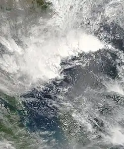 Foto of weerkaart van orkaan