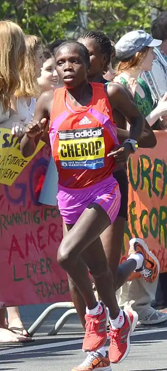 Tijdens de Boston Marathon 2012