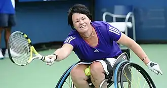 Sharon Walraven tijdens de US Open 2010