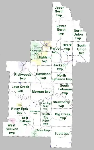 Kaart van Sharp County