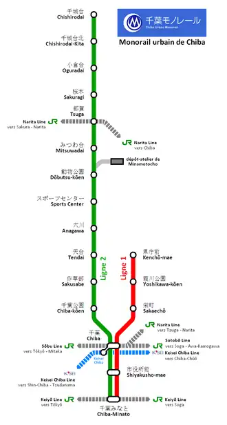 Metrokaart van Chiba