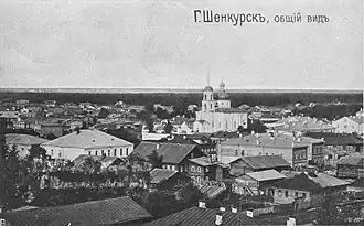 Gezicht op Sjenkoersk (begin 20e eeuw)