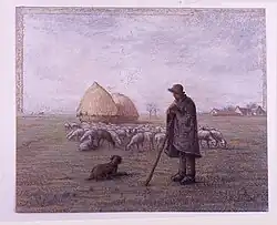 Jean-François Millet: Herder met zijn kudde (pasteltekening), Metropolitan Museum of Art, New York