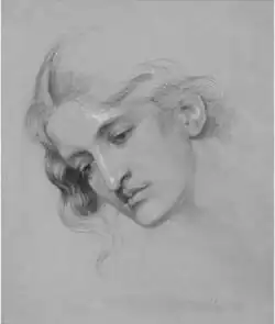 Head study of a young girl, 1874