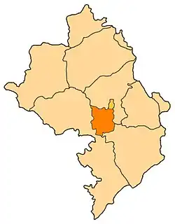 Ligging van Sjoesji in Nagorno-Karabach