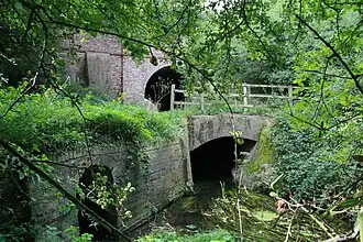 Samenstroming van Union Canal en de rivier Gowy