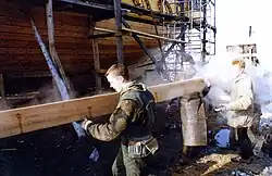 Gestoomde onderste huidplank...