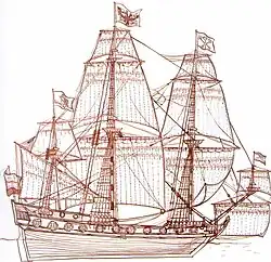 Artiestenimpressie van de volledig opgetuigde Sjtandart