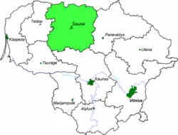 Locatie van Šiauliu apskritis