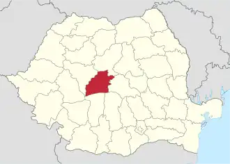 Locatie van district Sibiu in Roemenië