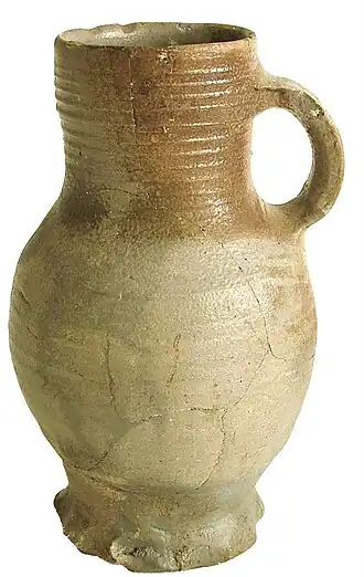 Siegburgs aardewerk (1375-1425), gevonden tijdens de opgraving van 1998