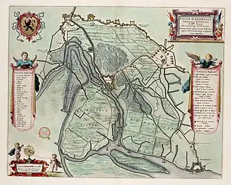 Kaart van het beleg van Sas van Gent