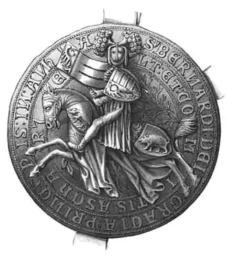 Het zegel van vorst Bernhard III van Anhalt.