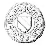 Het zegel van markgraaf Otto II van Hachberg.