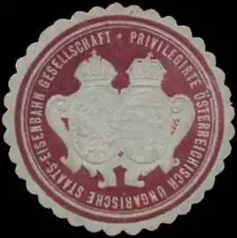 Zegelmerk van de Österreichisch-ungarische Staatseisenbahngesellschaft.