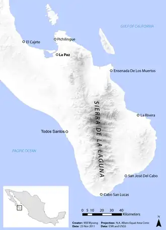 Kaart van Sierra de la Laguna