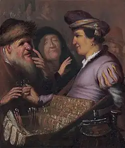 De brillenverkoper, Rembrandt, ca. 1624