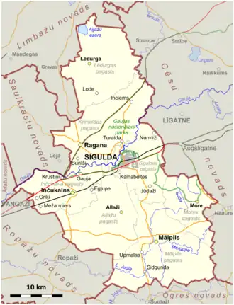 Kaart van Siguldas novads