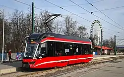 Moderus Beta van de tram in Katowice.