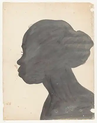 Silhouetportret van een vrouw