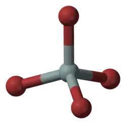 Molecuulmodel van siliciumtetrabromide