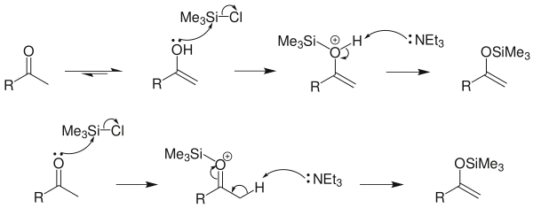 Synthese van een silylenolether.