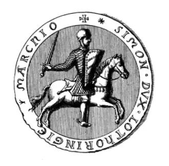 Het zegel van hertog Simon II van Lotharingen.