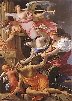 Saturnus overwonnen door Amor, Venus en Hoop, 1645, Musée du Berry, Bourges