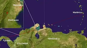 Vliegroute en locatie van de crash