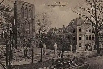 Ansicht van de kerk rond 1919.