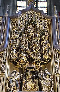 De boom van Jesse, in het Mariaretabel in de Sint-Laurentiuskerk (Bocholt)