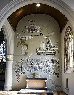 Muurschildering in de Sint-Niklaaskerk