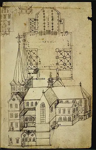 Tekening uit circa 1615 door Aernout van Buchel
