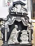 Het grafmonument van Maria-Anna van Berchem uit 1663 staat in het hoogkoor