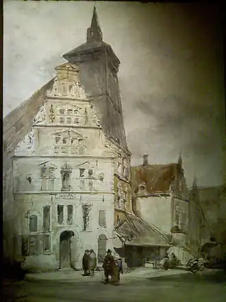 Sint Jans Gasthuis in Hoorn met daarachter het klokhuis.