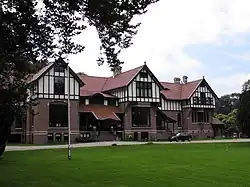 Wilhelminaoord te St.Nicolaasga (1903), een mengeling van Chaletstijl en Art Nouveau.