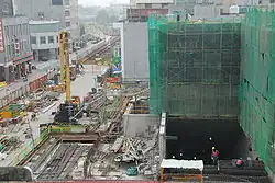 Bouw van een metrostation