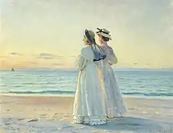 Twee vrouwen op het strand van Skagen