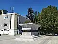 Beeld van Skanderbeg in Prishtina, Kosovo.