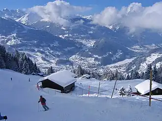 Blik op het skigebied Silvretta Montafon