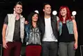 Skillet in 2013. V.l.n.r.: Seth Morrison, Korey Cooper, John Cooper, en Jen Ledger