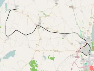 Spoorlijn Skive - Spøttrup op de kaart