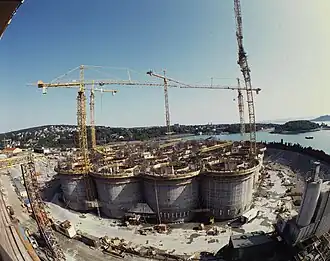 Sleipner A in aanbouw in Jåttåvågen