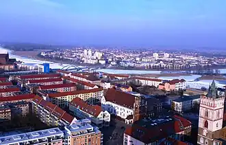 Słubice gezien vanaf Frankfurt (Oder)