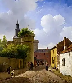 Straatje in Huy, c. 1824, olieverf op paneel, Teylers Museum