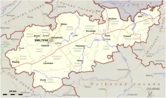 Kaart van Smiltenes novads