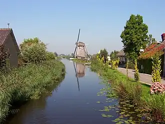 De poldermolen in Goudriaan langs de Smoutjesvliet.