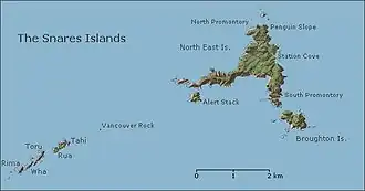 Kaart van Snareseilanden