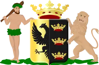 Het wapen van Sneek met een halve Friese adelaar