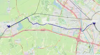 Gepland tracé snelfietsroute Woerden-Utrecht